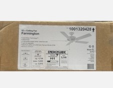 Hampton Bay Farmington 52 in. Indoor Ceiling Fan White/Bleached Oak, Free ship