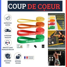 Lot de 5 bandes de résistance avec ancre de porte, fitness, yoga, musculation