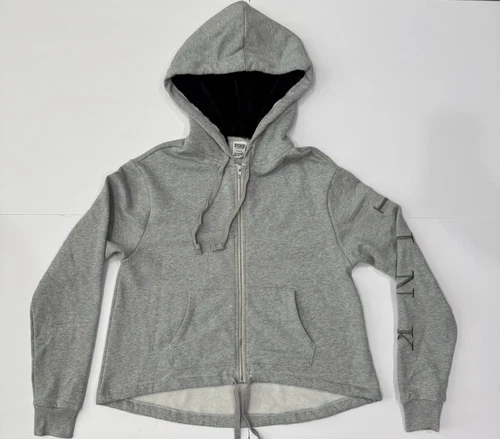 UNDERCOVER Felpa con cappuccio ROSA full zip grigio erica logo sulla manica taglia media