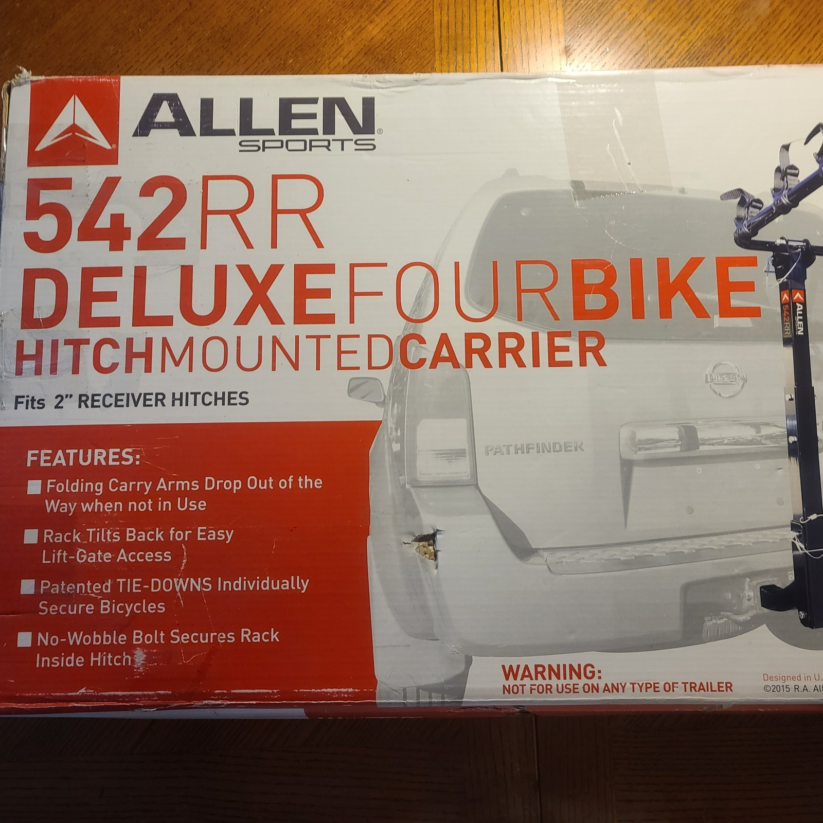 Allen Sports 542RR 4 2in Receiver Bike Hitch Mount Rack - Bl