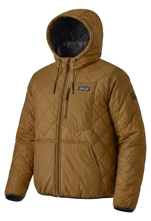 Patagonia Diamond Quilted Insulated Bomber Hoody Men's Large Deer Brown NWT