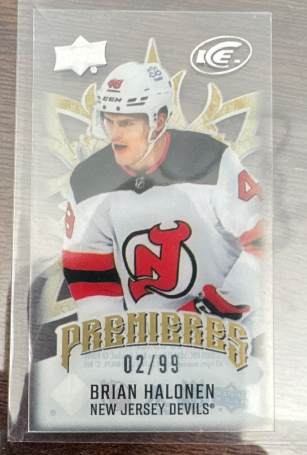 2024-25 Upper Deck Ice Premieres Brian Halonen New Jersey Devils /99 Mini Card