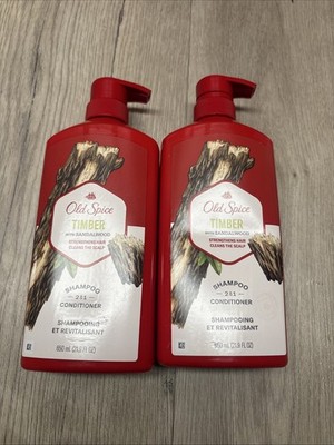 2x Old Spice Timber with Sandalwood 2in1 Shampoo & Conditioner for Men, 22 fl oz