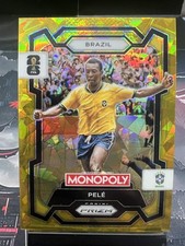 2026 Panini Prizm Monopoly FIFA World Cup Pele Gold Cracked Ice #16 Brazil