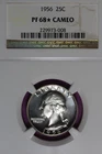 1956 NGC 25C PF68 CAMEO WASHINGTON QUARTER #B51829