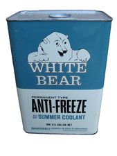 Rare Vintage White Bear Summer Coolant & Anti-Freeze 1 Gallon Can Nice Empty