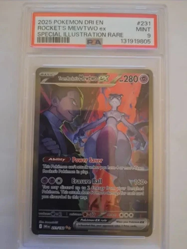 Pokemon Team Rocket's Mewtwo ex Destined Rivals SIR #231 PSA 9 Mint