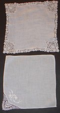 4 Vintage Hankies Women's Handkerchiefs VGC No Holes/ Stains Lot B-See All Pics