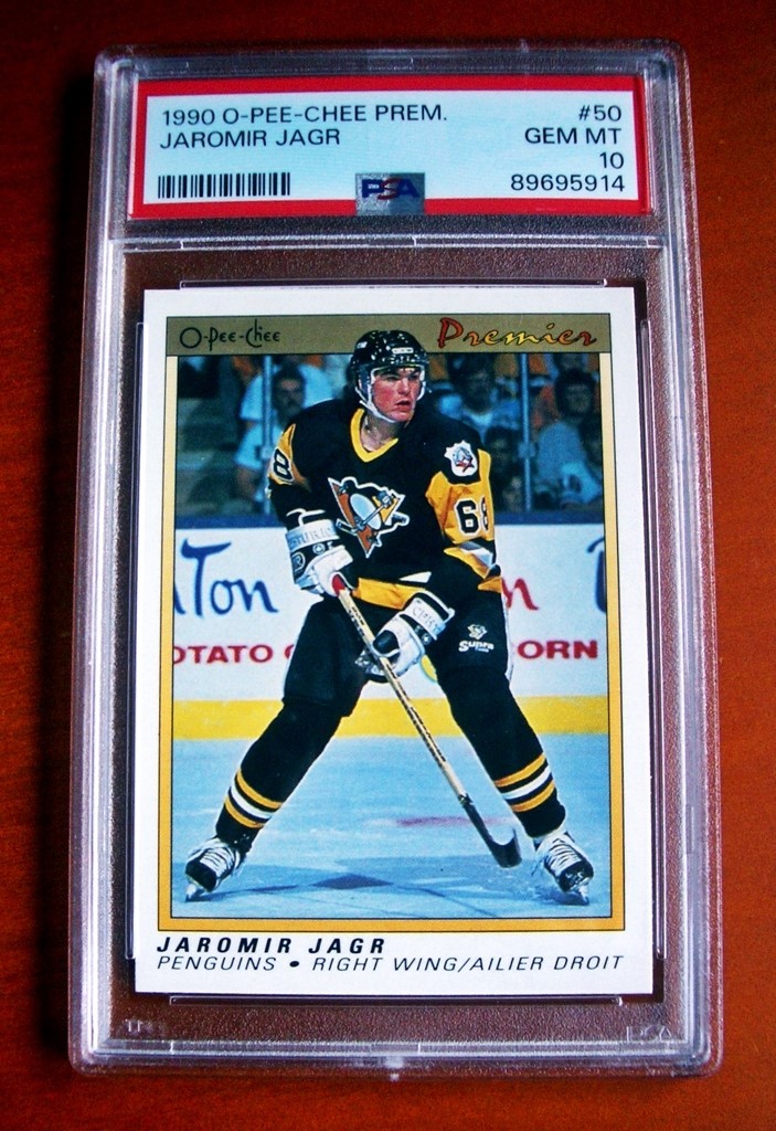 1990-91 O-PEE-CHEE Premier #50 Jaromir Jagr PENGUINS Rookie Card ~ PSA 10