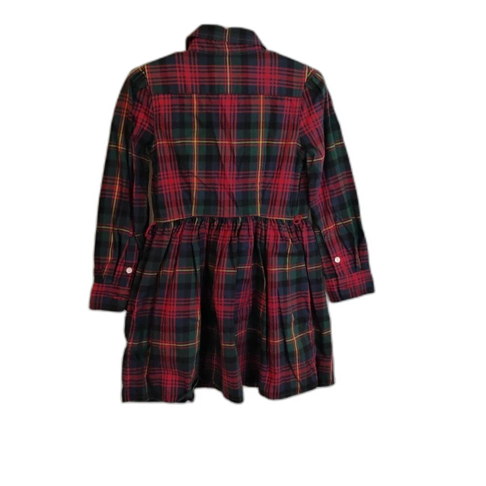 Ralph Lauren клетку подходит и расклешенный роскошь на пуговицах рождественское платье размер девочек 4 - Изображение 2 из 4