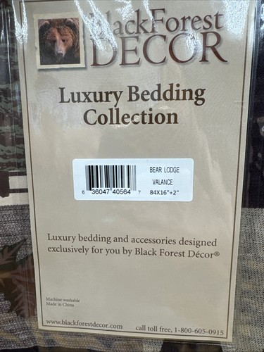 Schwarzwald Dekor Luxus Bettwäsche Kollektion Bear Lodge 84”x16” Vorhang Volant - Bild 2 von 9