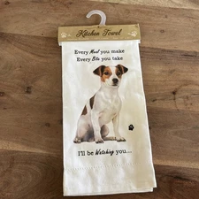 E&S Pets Jack Russell Dog Kitchen Towel ~ Brand New 18”x24”