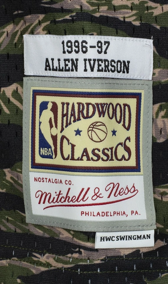 Allen Iverson Signed 76ers 1996-97 Camo Mitchell & Ness Swingman Jersey PSA - Image 4 of 4