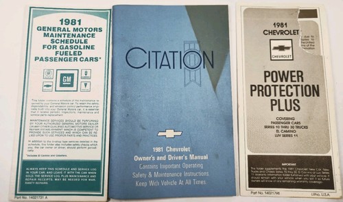 1981 Chevrolet Citation Owners Manual & Customer Information