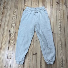 Abercrombie Fitch Mens Jogger Sweatpants Light Tan Oatmeal Small Fleece Lining