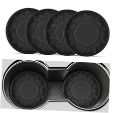 SINGARO Car Cup Holder Coaster, 4PCS Silicone Cup Holders Embedded in Black