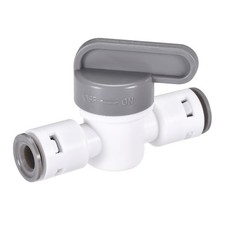 Ball Valve Quick Connect Fitting 1/4" Tube OD for Water Purifiers Grey 2Pcs