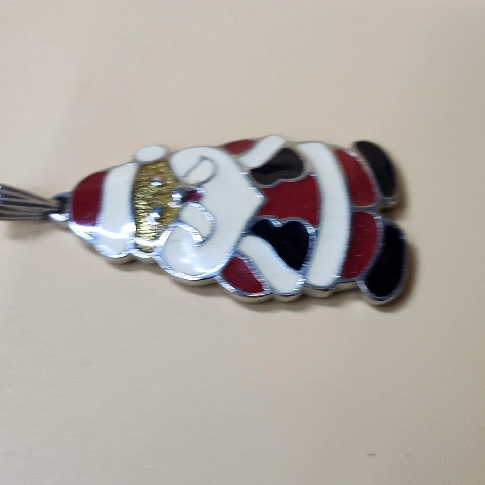 Papá Noel Navidad Colgante Dije Esmalte Oro Joyería Vacacional 2 Pulgadas Regalo Foto 4 de 4