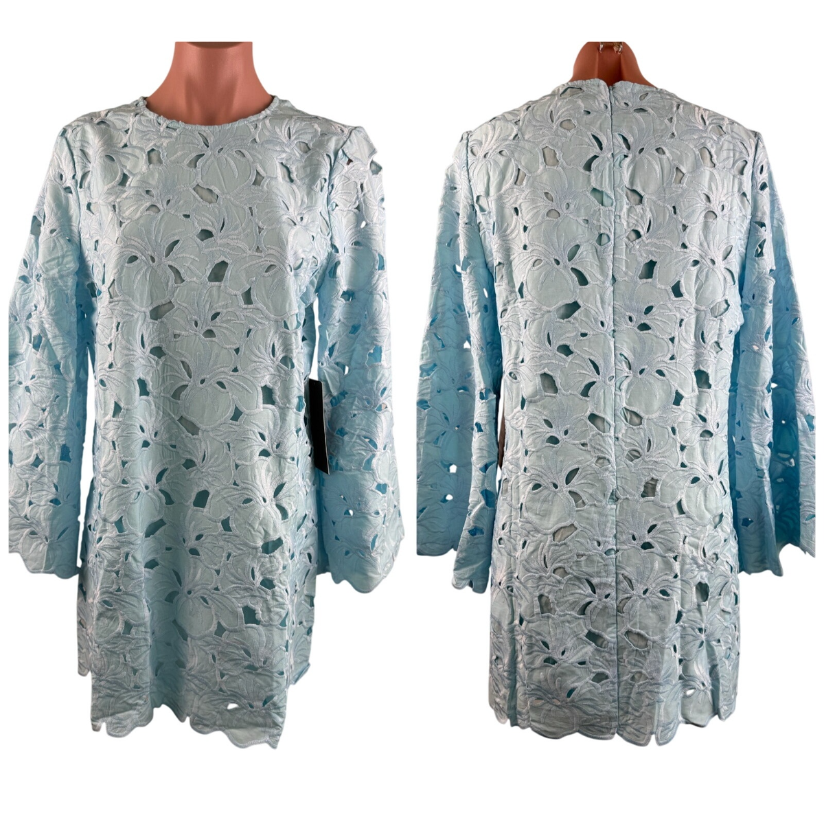 adult ariel blue dress costume Blue Seersucker Embroidered James Dress main image 1