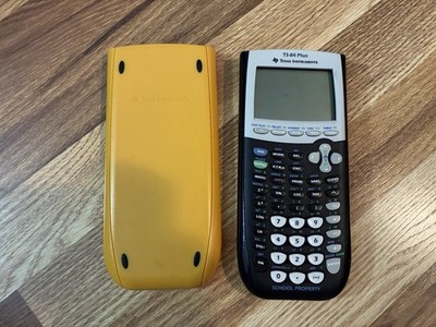 Texas Instruments TI-84 Plus Yellow Black Graphing Calculator, No Battery Cover