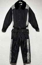 Vtg Walls Blizzard Pruf Snow Snowmobile Fishing Ski Suit Black Belted Mens Large