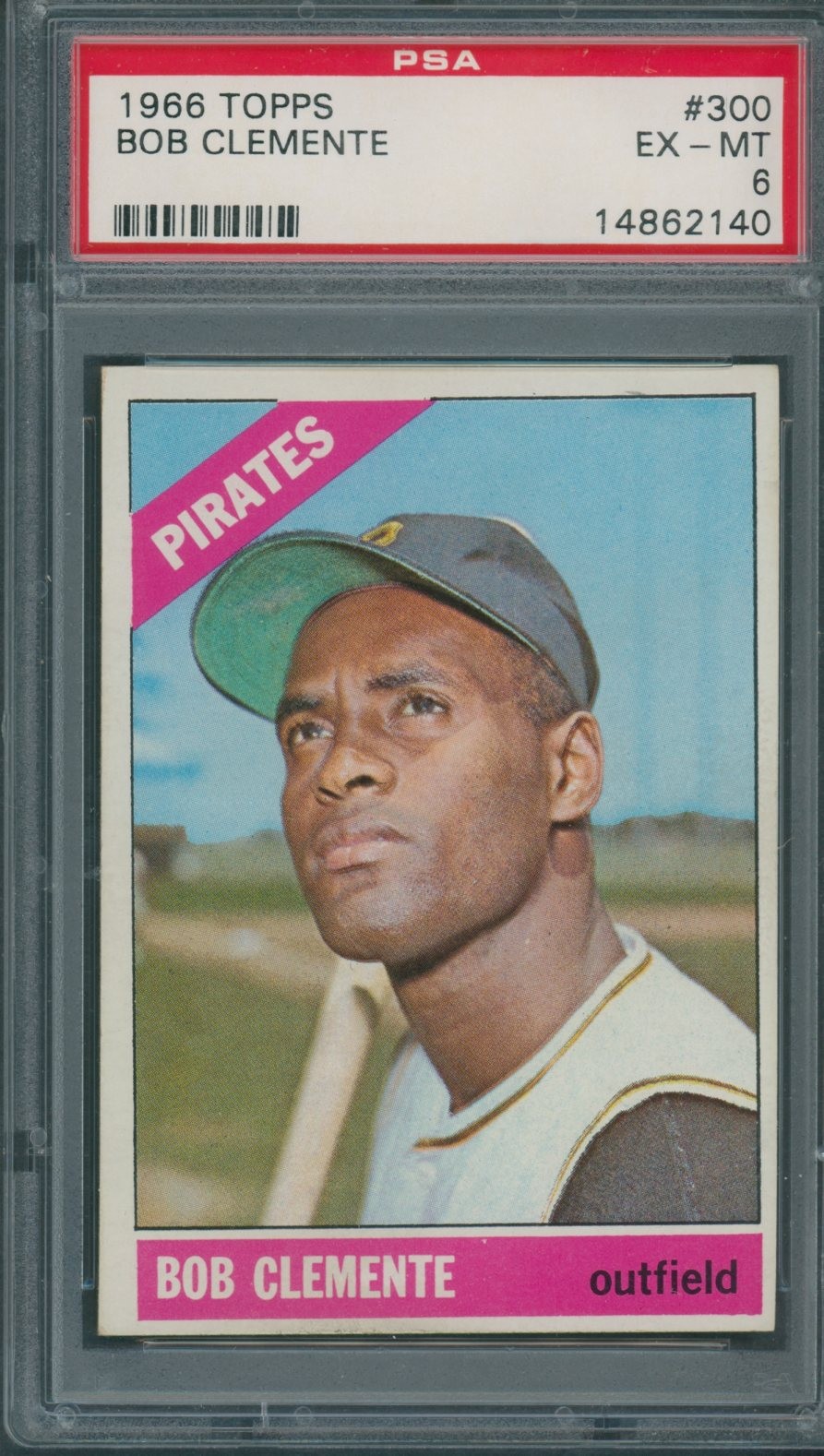 1966 Topps #300 Bob Roberto Clemente PSA EX-MT 6 *2140