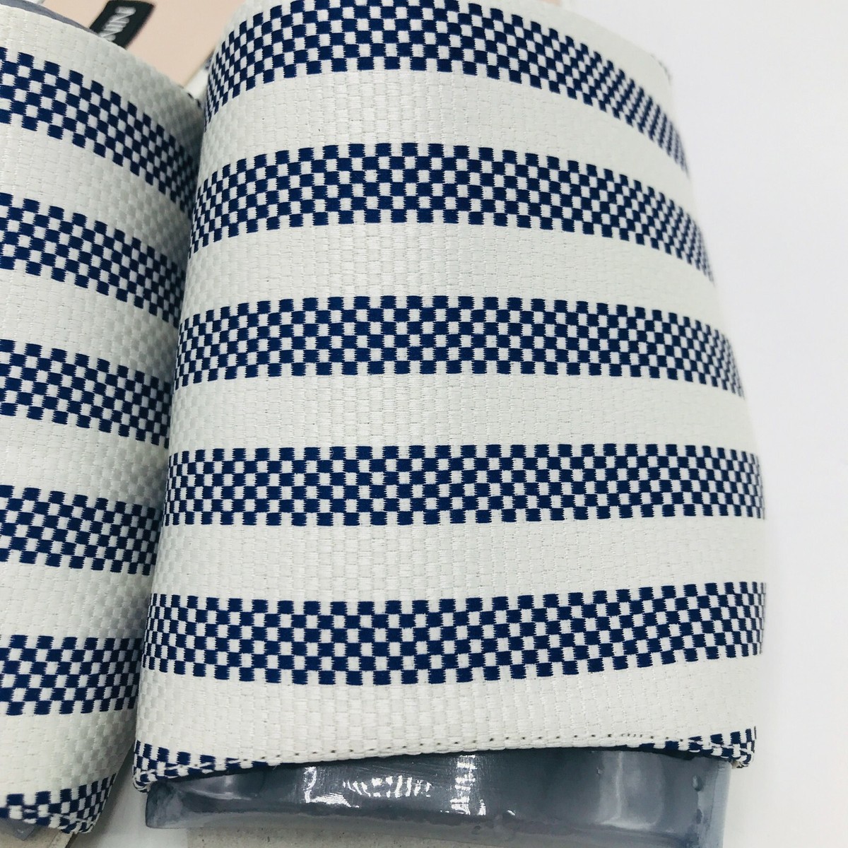 Nine West Slides Blue White Striped Mules Size NIB Canvas