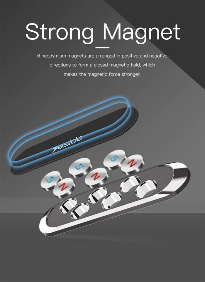 Universal Magnetic Magnet Car Da Phone Holder Mount Fit For iPhone Samsung GPS - image 2 of 4