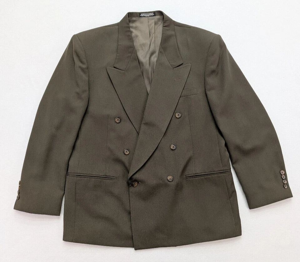 Винтажный мужской костюм City Streets размер 42S двубортные плиссированные брюки размер 30x27,5 - Изображение 2 из 4