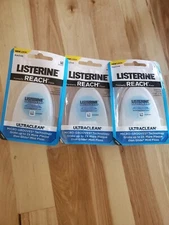 Listerine Reach Ultraclean Mint Floss with Micro-Grooves Technology 30 YD 3 Pack