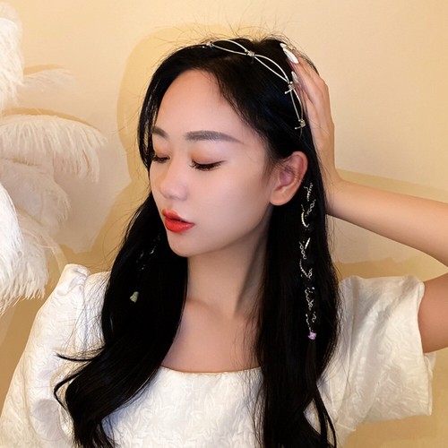 Luxury Shiny Accessories Hair Band Hair Hoop Tassel Pendant Women Headband - Picture 3 of 5