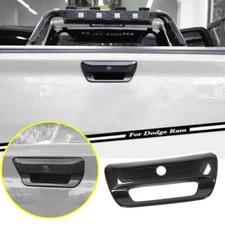 For 2019 - 2024 Dodge RAM 1500 Carbon Fiber Rear Door Tailgate Handle Cover Trim