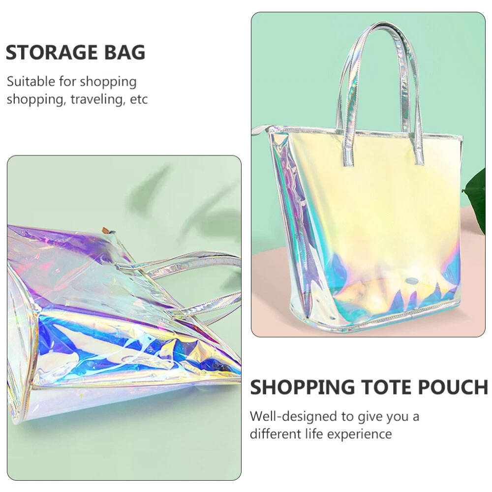 Fashion Laser PVC Beach Bag Holographic Iridescent Shopping Tote