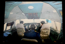 59120 AK Flugzeug Airport Flughafen Inside the IL-86 plane Interflug Piloten