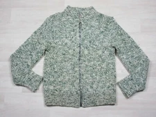 Vintage Sir Bates USA Wool Cardigan Dude Sweater (S-M) Zipper + Ring EUC Green