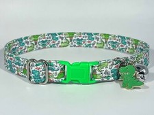 Cat Collar- "Christmas Dinosaurs  Adjustable Breakaway Quick-Release Collar
