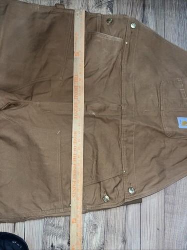 1 Pair Of Carhartt Mens Relaxed Fit Duck Bib Overalls R01-M, 46 X 32 Brown NWOT - Picture 8 of 14