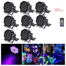 8PCS 36W UV Black 36 LEDs Par Light Stage Lighting Bar DJ with Remote Controller