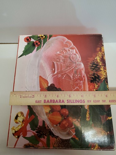 Mikasa Crystal Holiday Bells Oval Bowl 10" Original Box Pre-owned/New - Picture 12 of 12