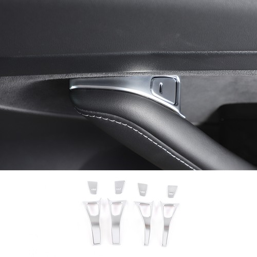 Interruptor de cierre de puerta de automóvil para Tesla Model 3 2017-2020 marco ABS cubierta plateada - Imagen 2 de 12