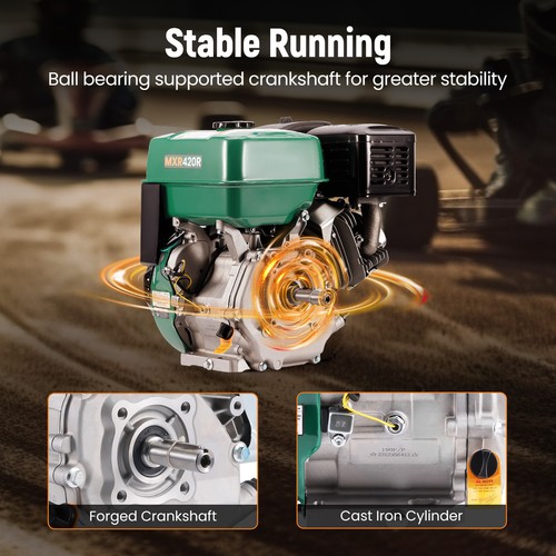 4 Stroke Engine Motor Gasoline 15HP 420cc Recoil Start For Go Kart Water Pump - Picture 4 of 11