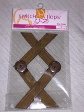 LuLu Designs, Inc. SZ L Switch Flops "The Jean" Solid Brown Strap Charms