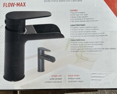 Lippert Flow Max Waterfall Bathroom Faucet Matte Black