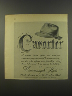 1956 Cavanagh Hats Ad - Cavorter