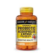 Probiotic Acidophilus Bifidus Restore Bacteria 100 Wafers Chewable MASON NATURAL