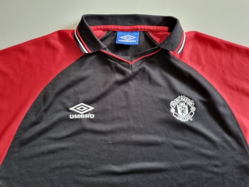1998/99 Manchester United football polo soccer shirt jersey vintage Umbro large - Imagen 2 de 8