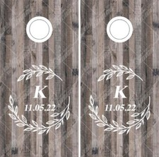 Wreath Wood Rustic LAMINATED Cornhole Wrap Bags Skin Decal Sticker