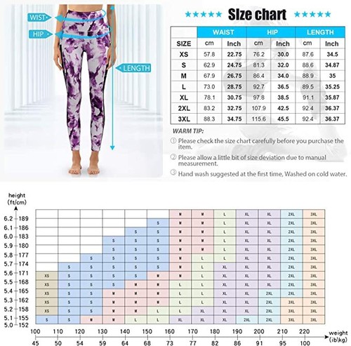 YGOODM Womens Tie-Dye Tummy Control Leggings High Waist Yoga Pants Buff Lifting - Picture 20 of 34