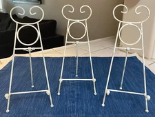 Lot 3 White Easel Display Stand Specimen Plate Crystals Home Decor Frames Tripod