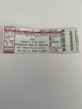 UNUSED CHER TICKET !! 2002!! ANAHEIM, CA!!